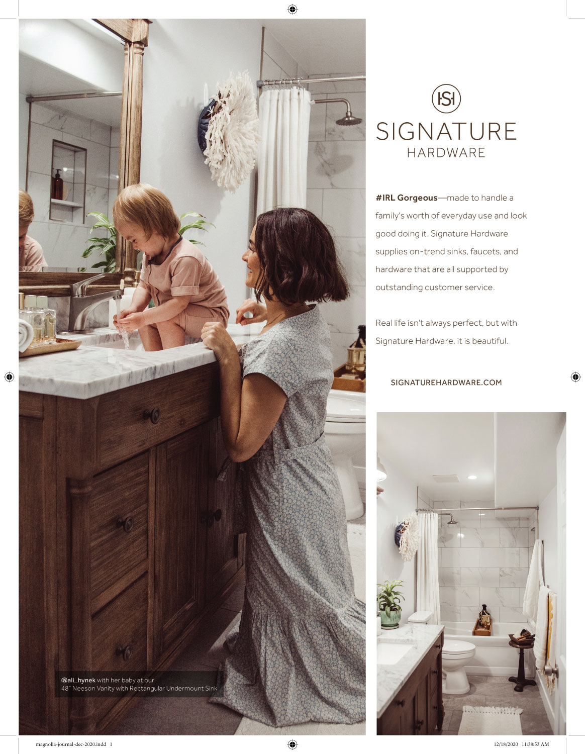 Advertisement featuring a mother and daugheter playing in a sink.