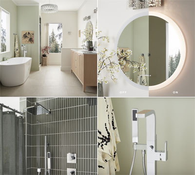 Four images showing the Zen Bathroom
